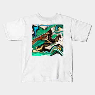 Green Abstract marble Kids T-Shirt